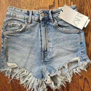 Zara High Rise Denim Shorts Size 00